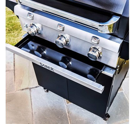Saber Deluxe 3-Burner Infrared Gas BBQ – Black