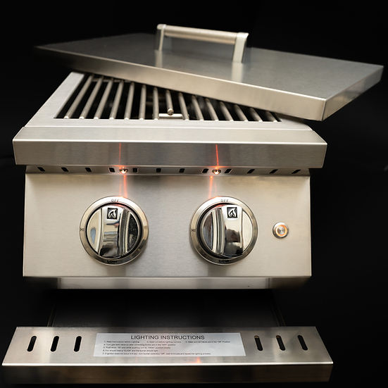 KoKoMo Grills Professional Double Side Burner With Removable Cover — view 5