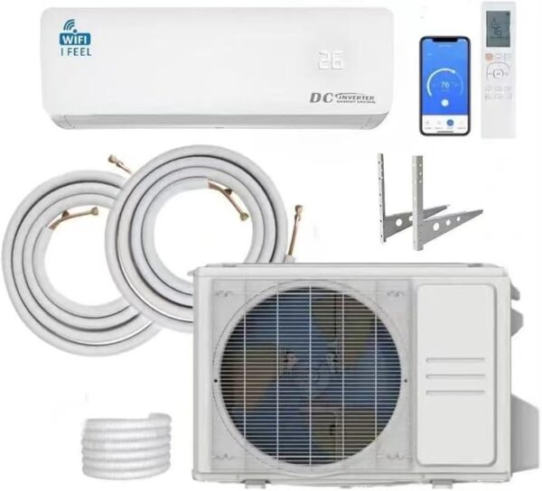 12000 BTU Ductless Mini Split Air Conditioner & Heat Pump – Wi-Fi, 5-in-1 AC, Heater, Dehumidifier, Install Kit