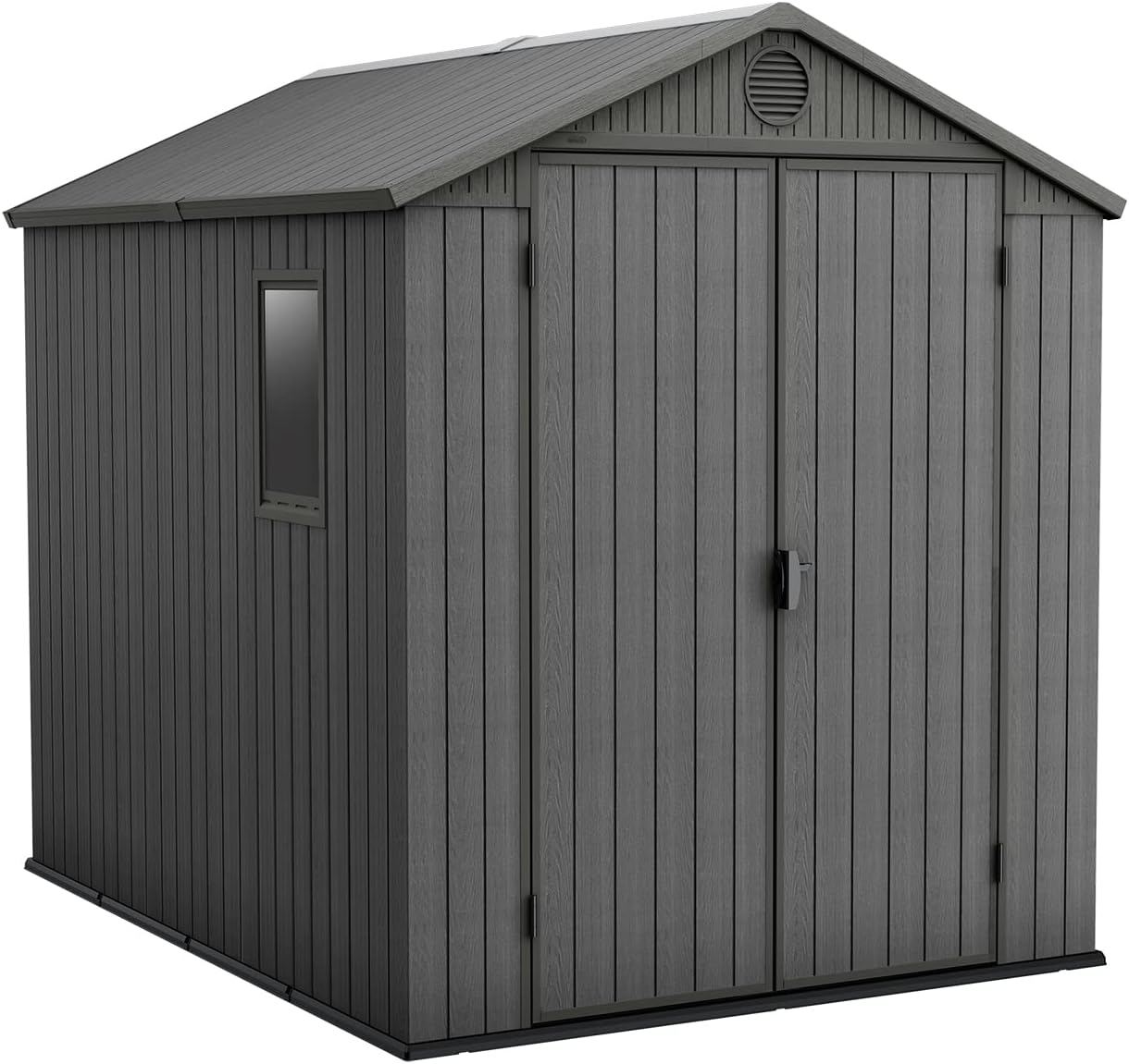 6 x 8 ft Outdoor Resin Storage Shed with Double Doors, Window & Heavy-Duty Floor – Plastic Garden Shed