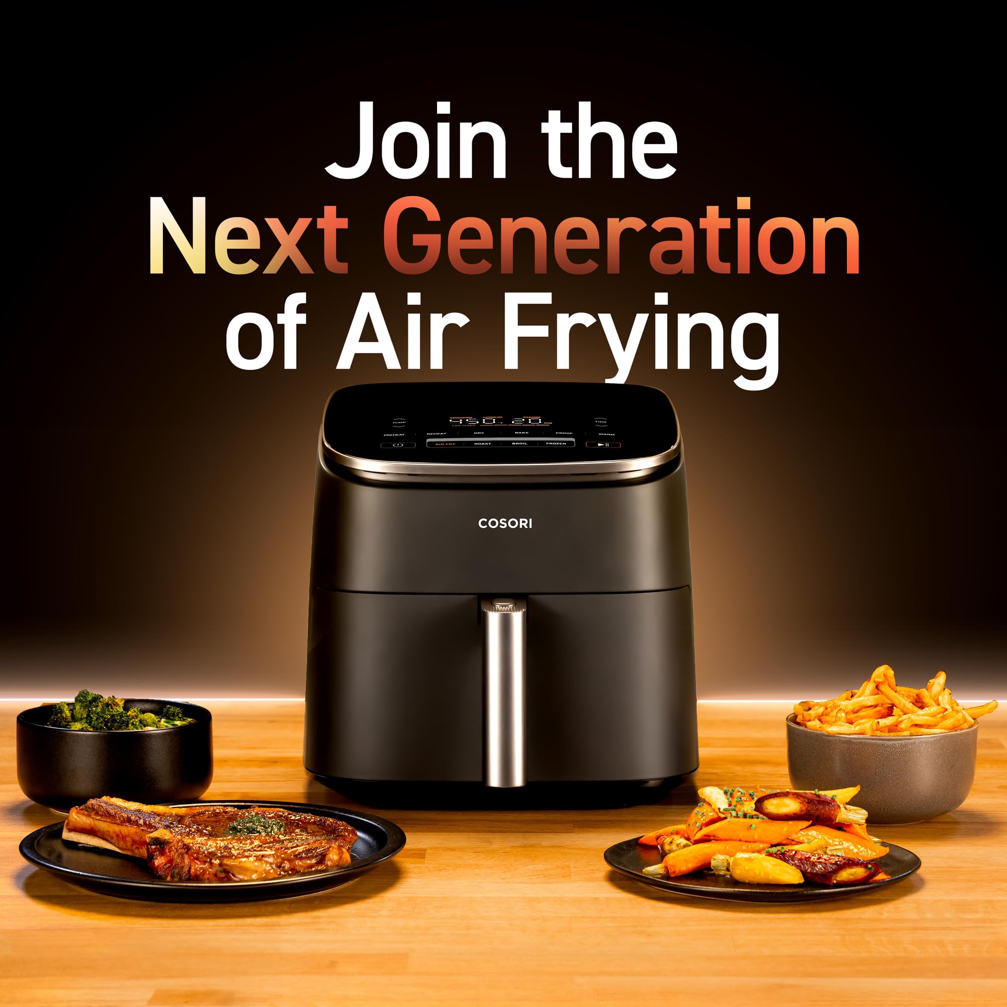 Air Fryer 9-in-1, Compact & Large 6 Qt (5.7 litres), 5 Fan Speeds with 450°F (230°C) for Crispy