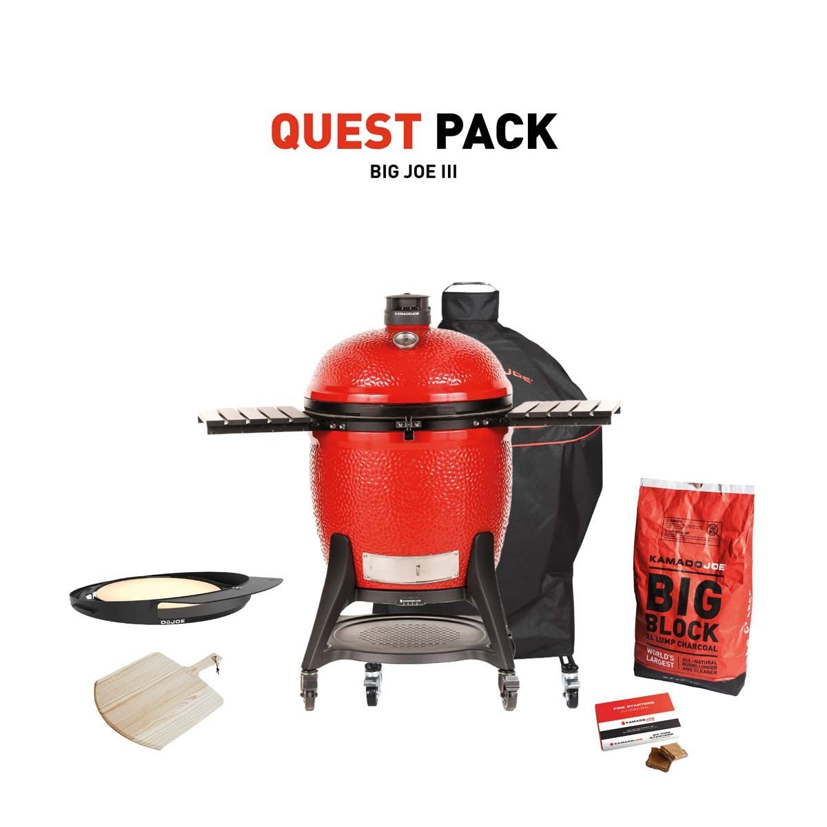 Kamado Joe Big Joe III Charcoal BBQ with Quest Pack – 24" Kamado Smoker