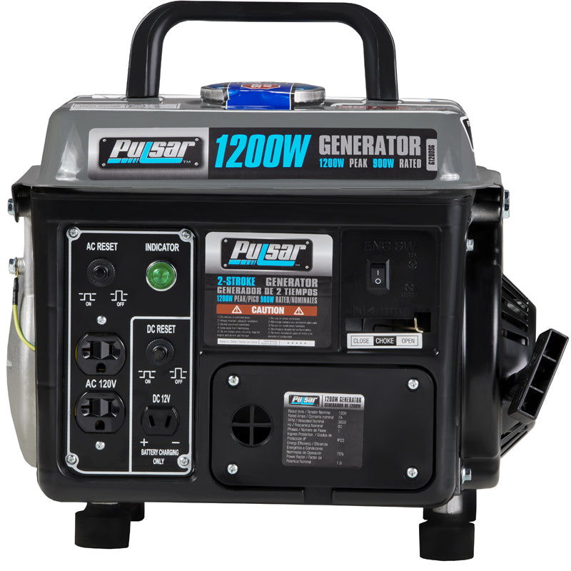 Pulsar G1200SG 1,200-Watt Portable Petrol Generator, Compact with Carrying Handle