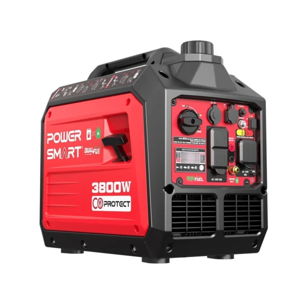 PowerSmart 3,800-Watt Dual Fuel Inverter Generator, Petrol or Propane, CO Alert, RV Ready