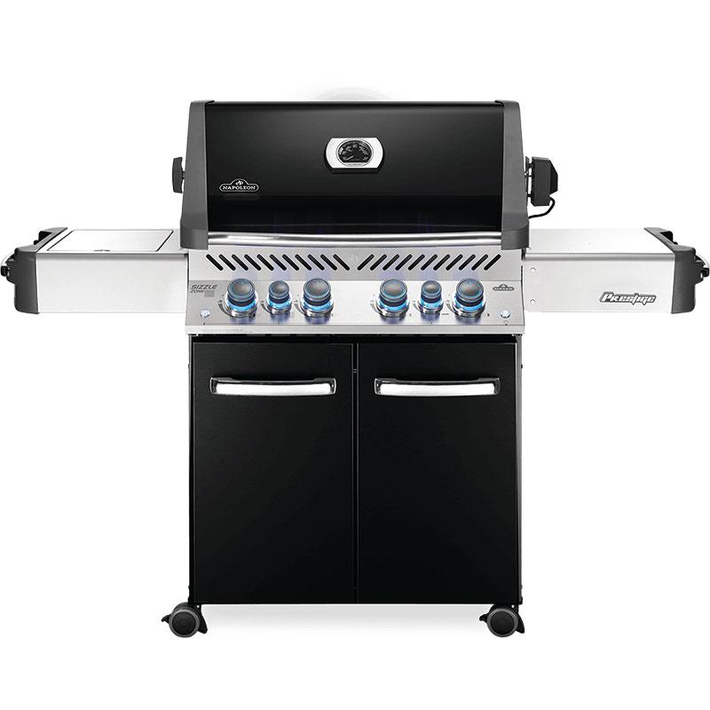 Napoleon Prestige 500 RSIB Natural Gas BBQ – Infrared Rear & Side Burners, Black