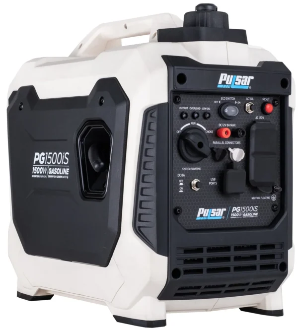 Pulsar 1,500-Watt Quiet Portable Inverter Generator, 1,200W Running, Parallel Ready