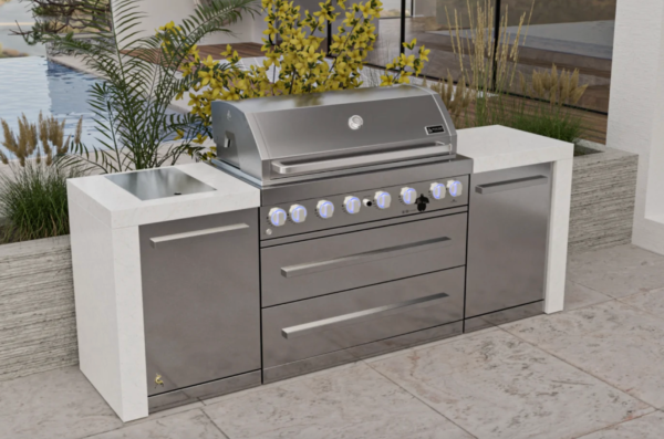 Mont Alpi 805 Deluxe Outdoor Kitchen Island – 6-Burner Gas BBQ, 94" (MAi805-D)
