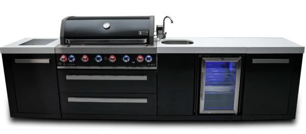 Mont Alpi 805 Black Stainless Outdoor Kitchen Island with Beverage Centre