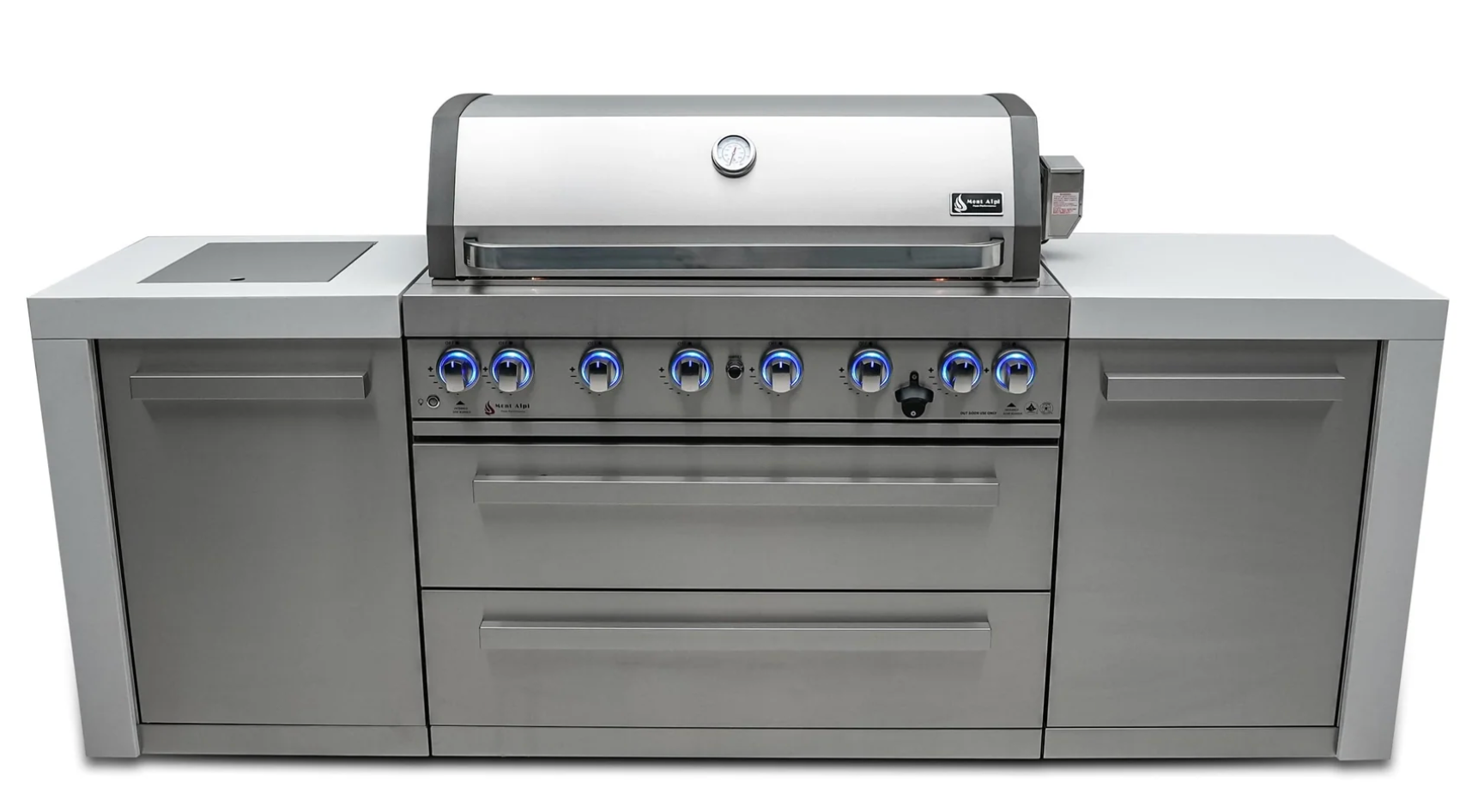 Mont Alpi 805 Deluxe Outdoor Kitchen Island – 6-Burner Gas BBQ (MAi805-D)