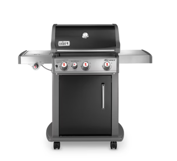 Weber Spirit E-330 Gas BBQ, 3-Burner Liquid Propane with Side Burner – Black