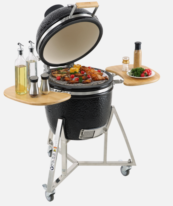VEVOR 24" Ceramic Kamado Grill – Charcoal BBQ Smoker, Portable Round Outdoor Grill