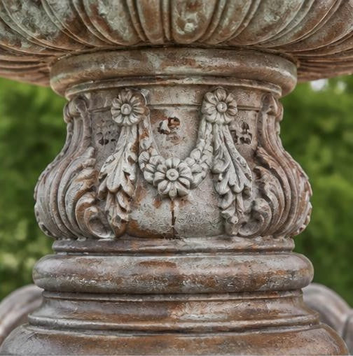 Verona 58 in. Three-Tier Cast Stone Garden Fountain, Aged Terracotta — view 3