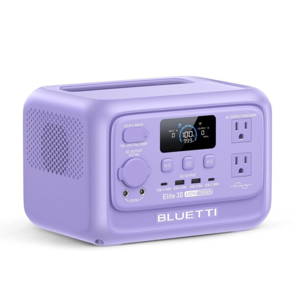 BLUETTI Elite 30 V2 Portable Power Station – 288Wh, 600W Output, LiFePO4