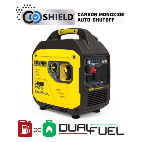 Champion 4,500/3,250-Watt Dual Fuel Inverter Generator, Recoil Start, Quiet Technology, CO Shield 201531