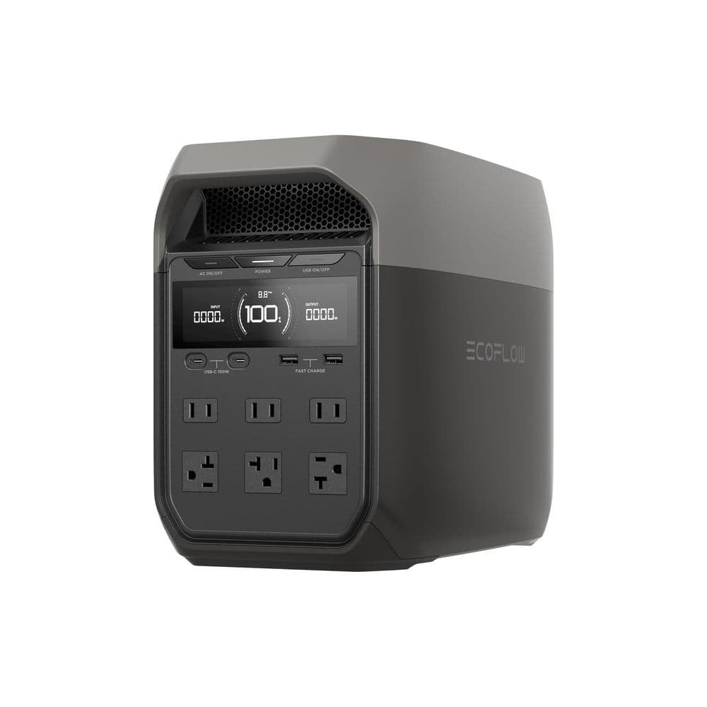 EcoFlow DELTA 3 Portable Power Station, 1800W Output, 1024Wh LFP Battery, Home Backup, RV and Camping