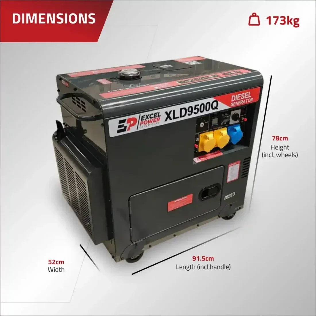 Excel Power XLD9500Q 6.5kW Diesel Generator