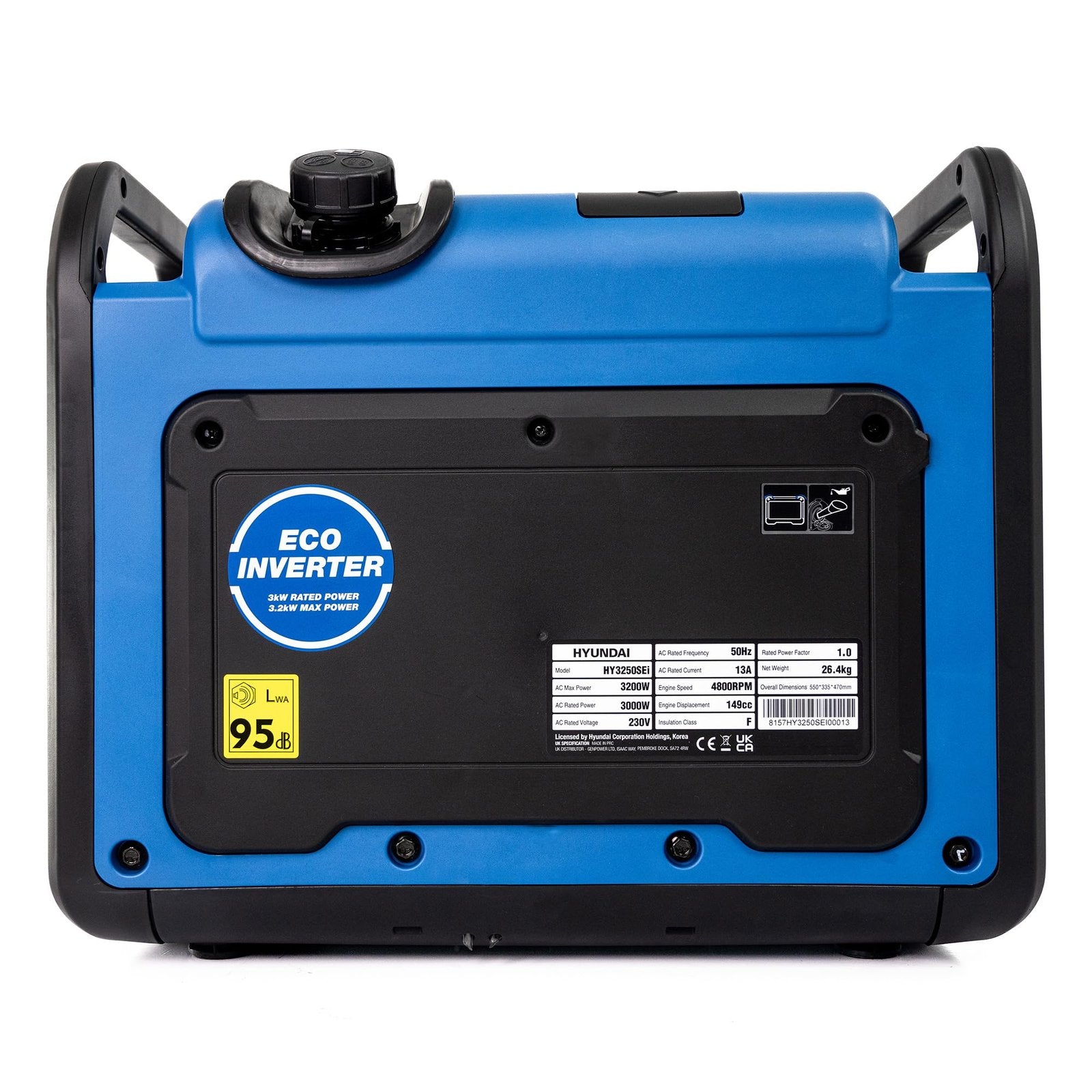 Hyundai HY3250SEi 3.2kW Petrol Inverter Generator