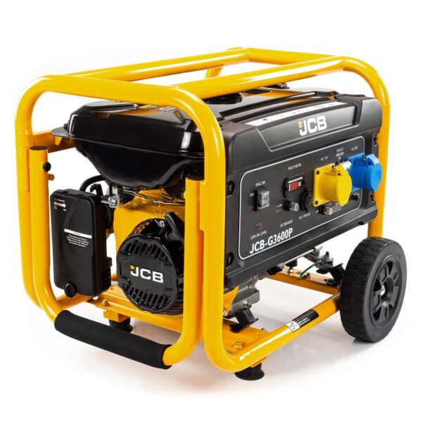 JCB G3600P 3.6kW Site Petrol Generator – 115V/230V, 224cc