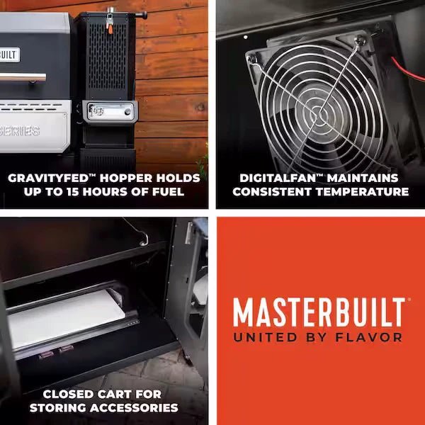 Masterbuilt Gravity Series 1150 Charcoal BBQ & Smoker – Starter Pack with Cover & Charcoal